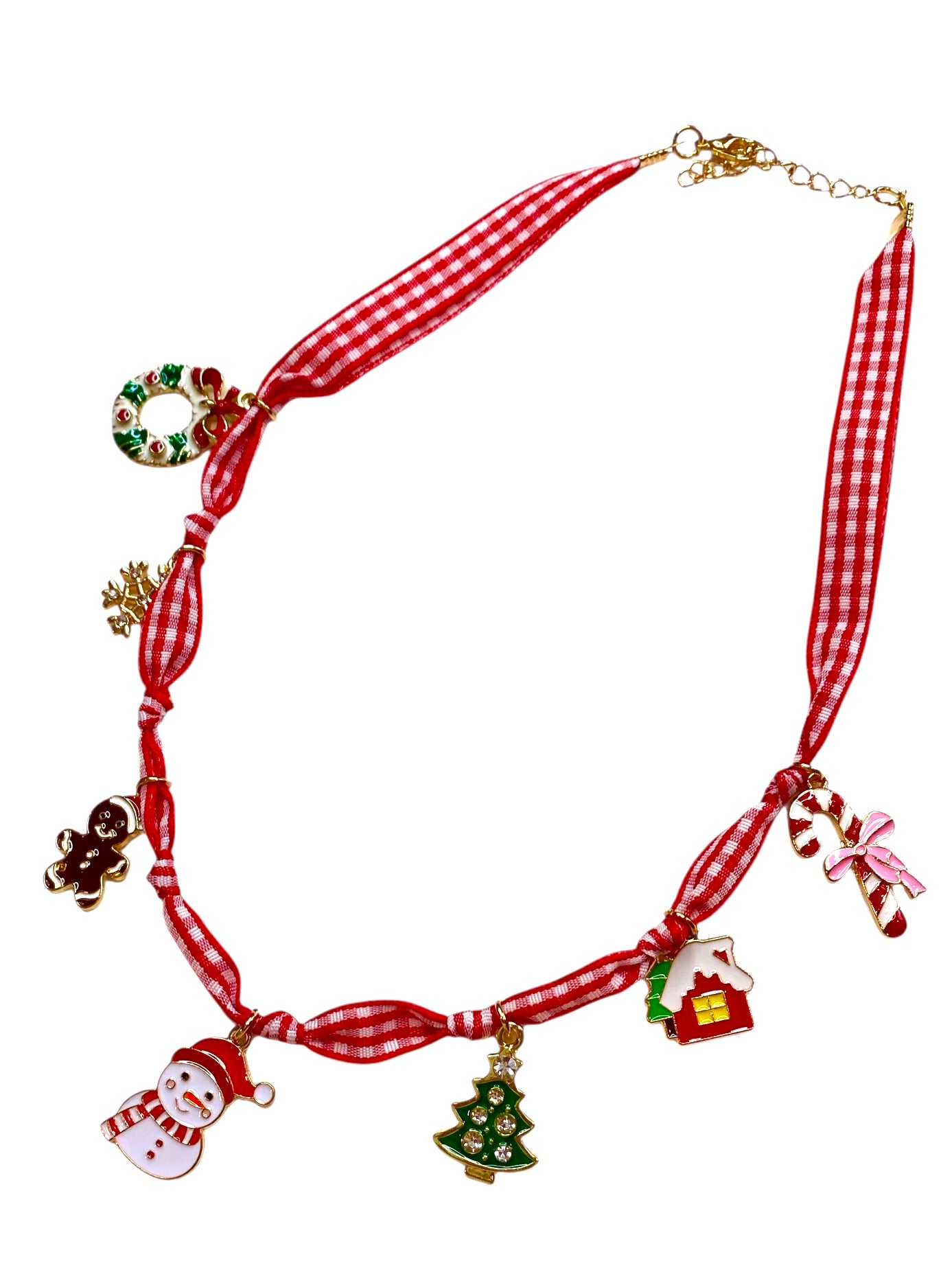 Holiday Ribbon charm Necklace