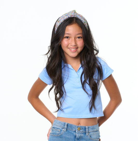 Short Sleeve Solid Ribbed Polo Shirt for Tweens - 4 colors!