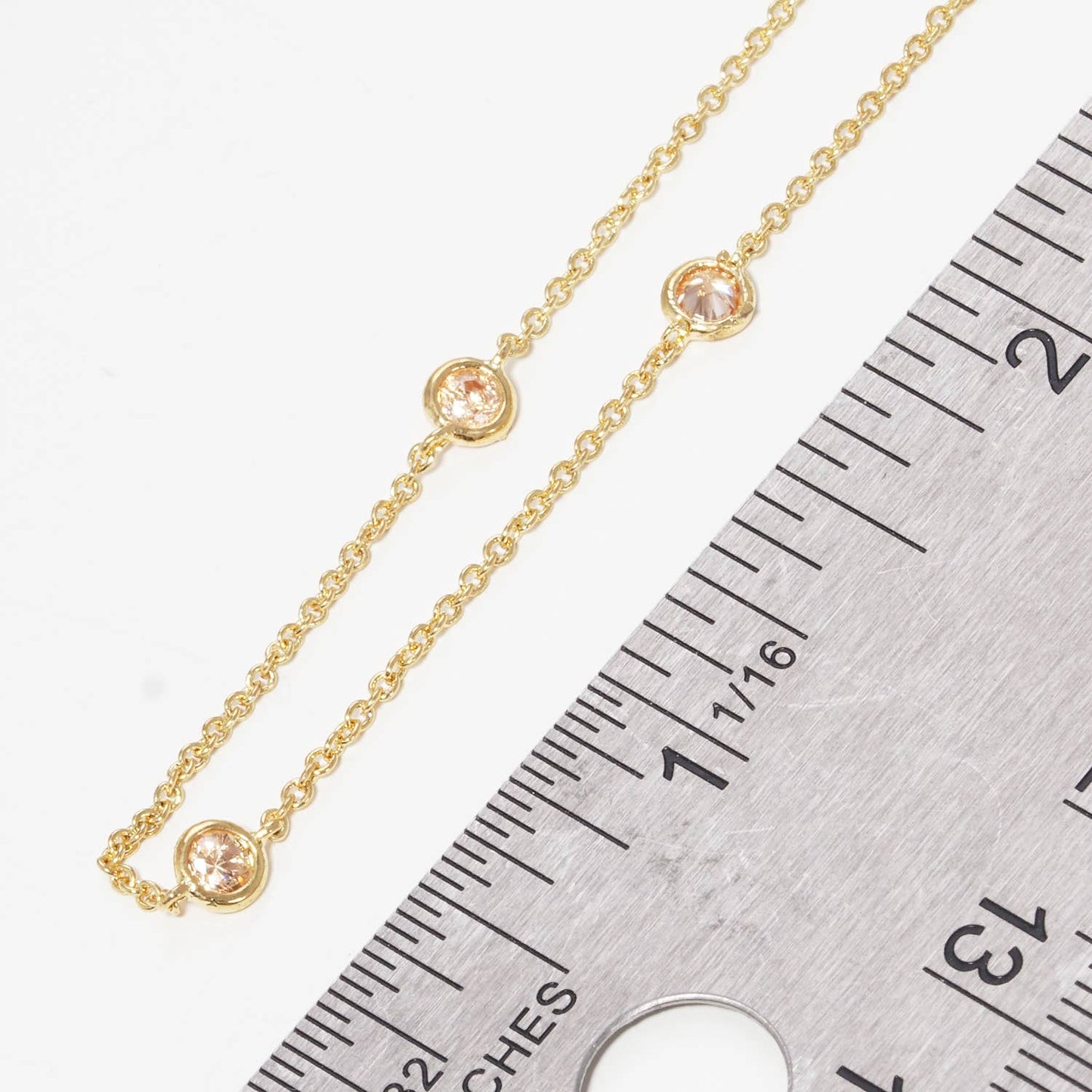 16 inch Gold Cubic Zirconia Gold Dipped Necklace