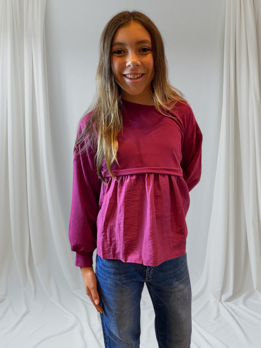 Mixed Media Knit Top