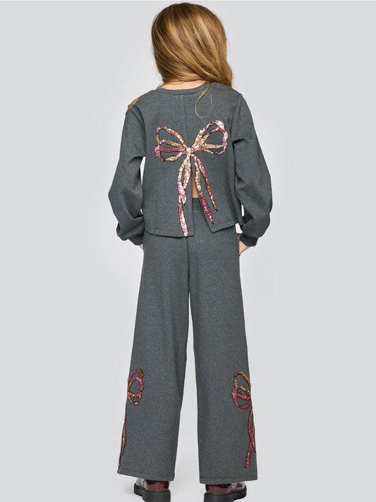 Sequin Bow Sweatshirt